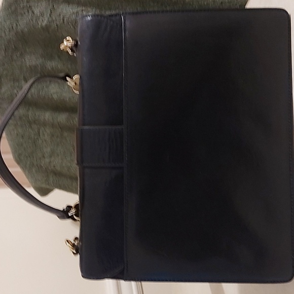 Brahmin Medium Francine Navy Blue Topsail Genuine Leather Handbag - Picture 4 of 12